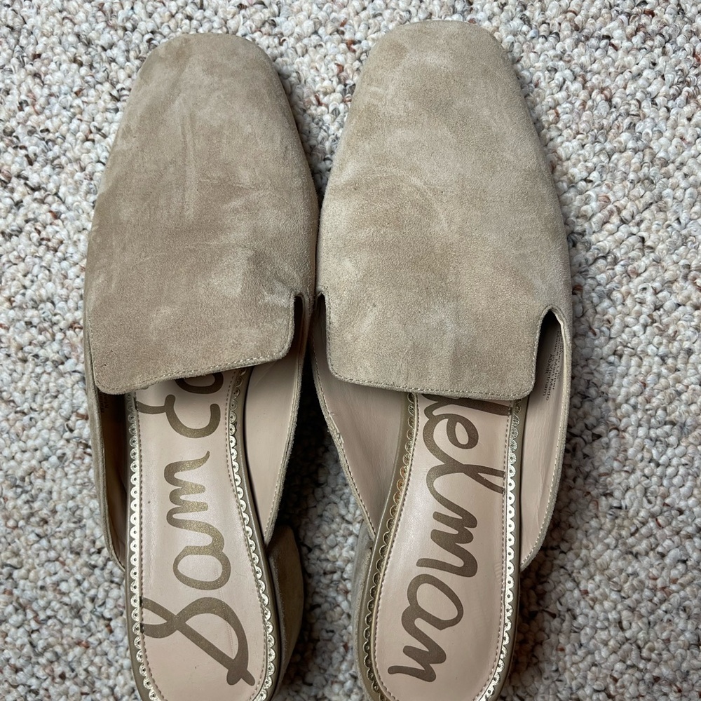 Sam Edelman Beige Suede Women's Mules size 10